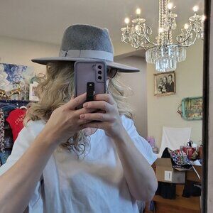 Olive & Pique Grey Barry Felt Panama Hat Adjustable 100% Wool